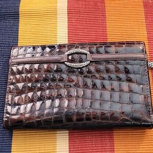 Brighton Textured Patent Leather Organiser Wallet in Rich Tortoise Tone